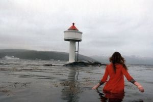 Woman in the water_lighthouse